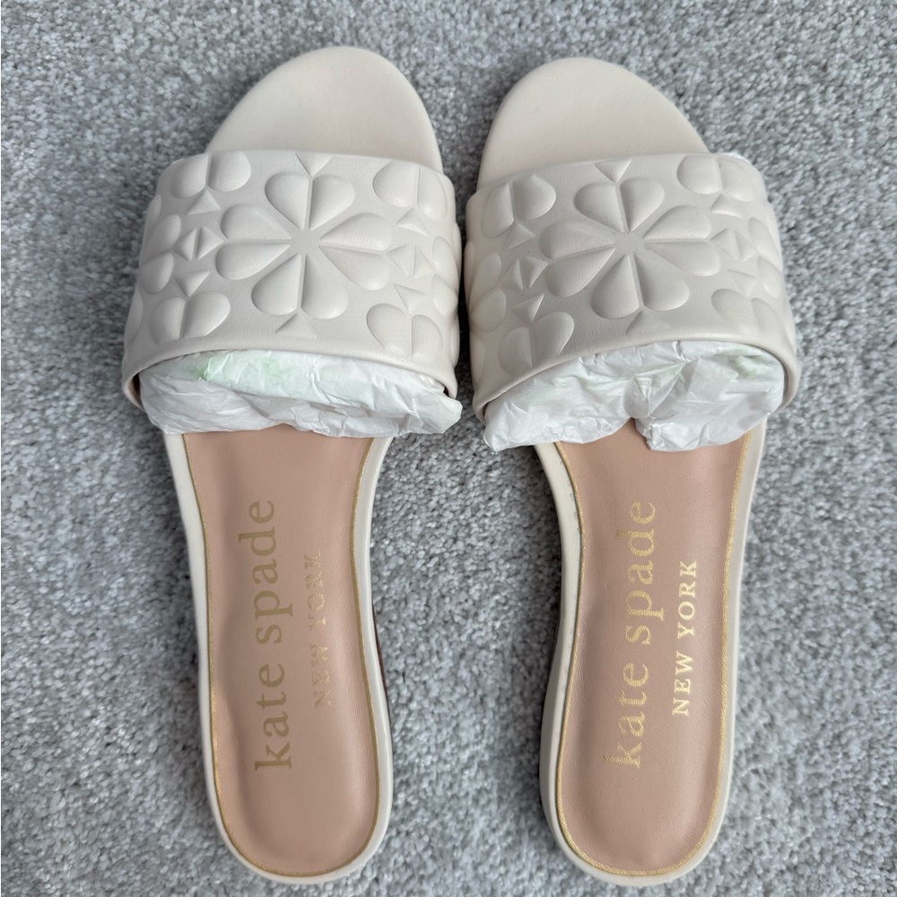 Kate Spade Cream Emmie Slides
